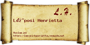 Láposi Henrietta névjegykártya