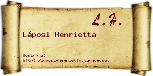 Láposi Henrietta névjegykártya